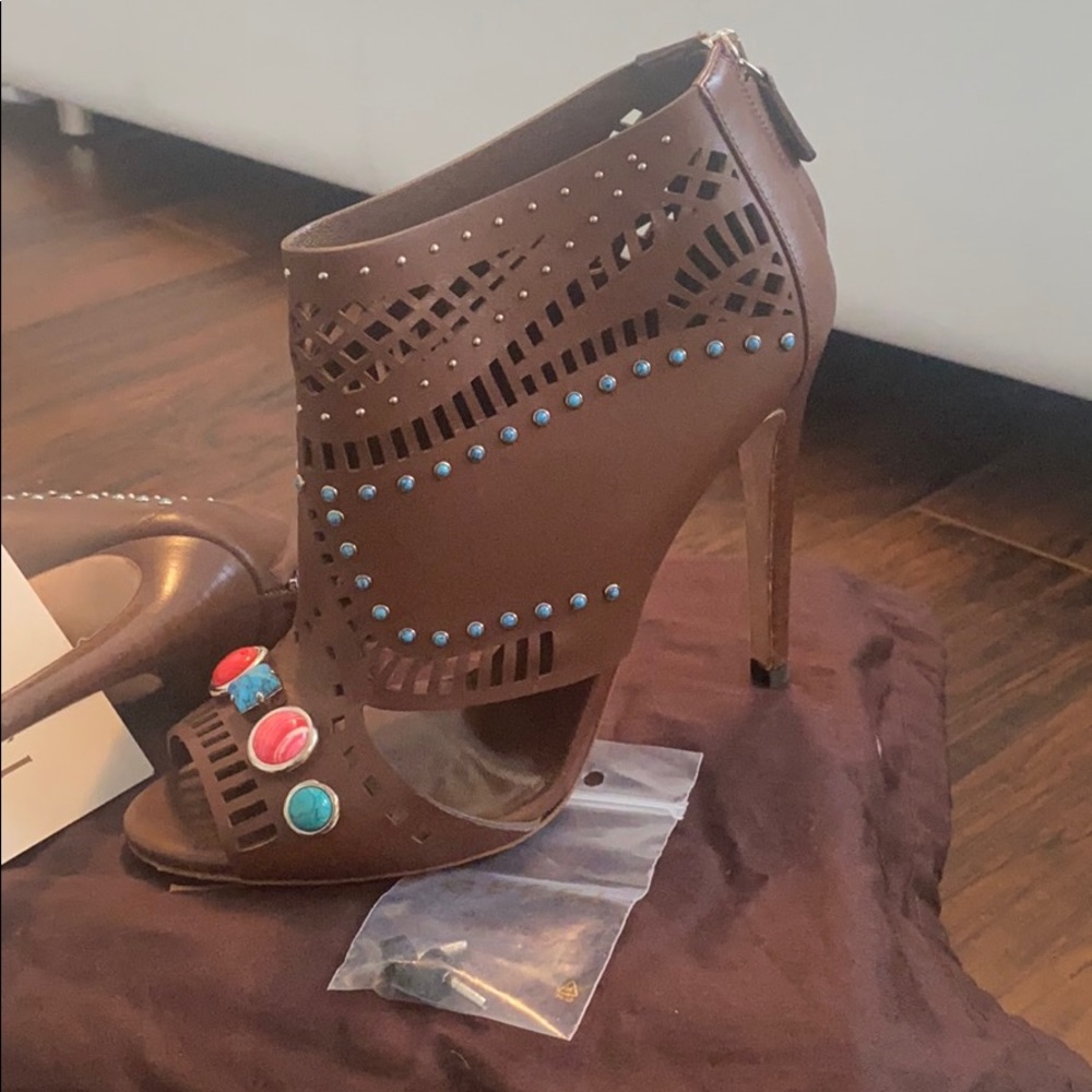 Authentic Lika Laser-cut Ankle Booties